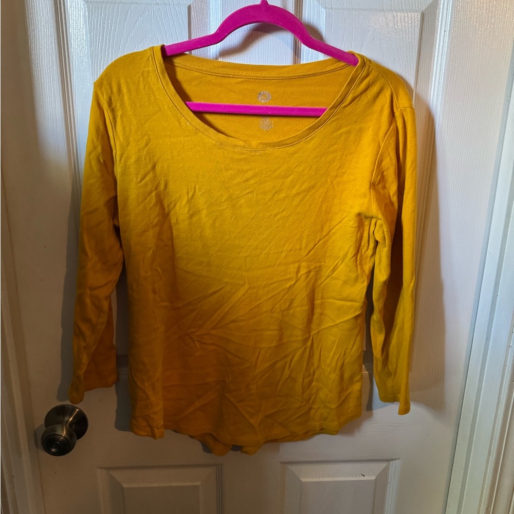 Ruby Rd. Mustard Long Sleeve Top
